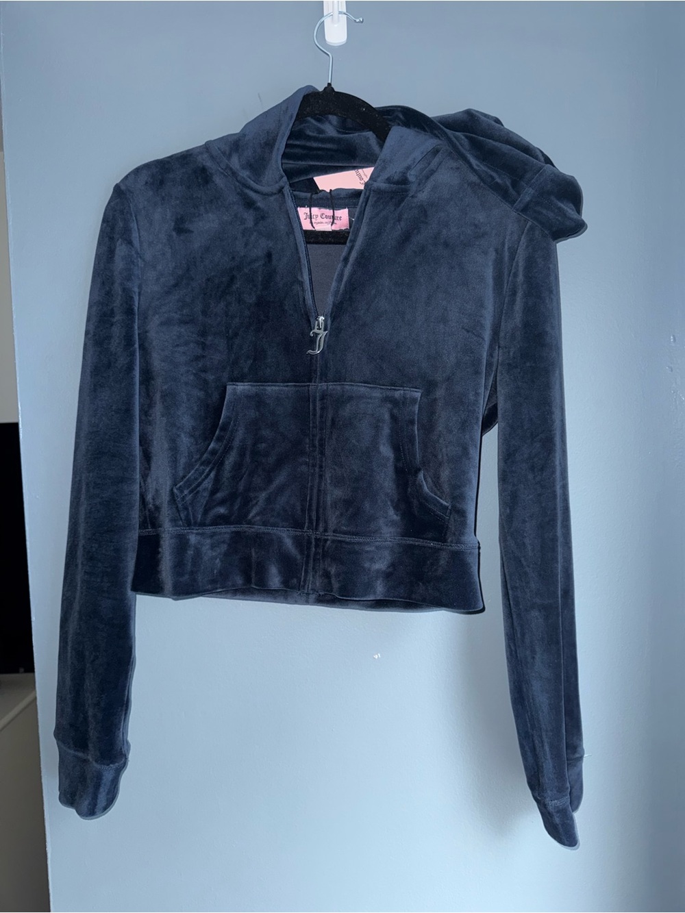 Juicy Couture Navy Velour Zip Hoodie